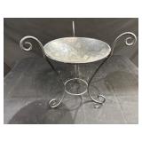 Garden decor small metal bird bath