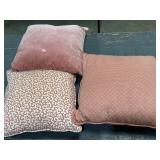 (3) Coral Colored Throw Pillows