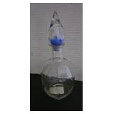 Clear Glass Decanter w/ Blue & Clear
