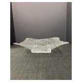 Mid-Century Modern Ice Glass Textured Square Tray