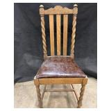 Barley twisted back & legs oak side Chair