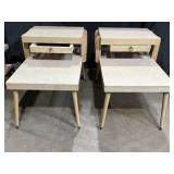 (2) Mid-century blonde laminate end tables