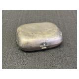Silver plated trinket/soap box, hinged, missing