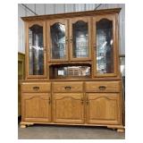 Oak Amish Made Lighted China Hutch