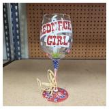 Redneck Girl Painted Wine Glass
