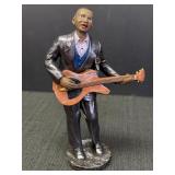 Hand-painted jazz musician resin figurine playing