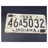 1969 Indiana License Plate