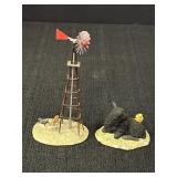 2 Schmid Lowell Davis Windmill & Little Black Lamb