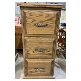 3-Drawer Solid Oak Filing Cabinet