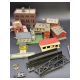 Variety of Plastic HO Train Buildings