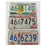 1976, 1978, 1979 Indiana License Plates