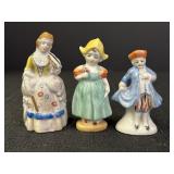 3 Hand Painted Porcelain Figurine