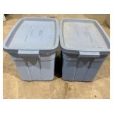 (2) Rubbermaid 18 gallon Storage Containers w/