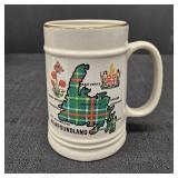 Newfoundland Map & Coat of Arms Mug w/ 22K Gold