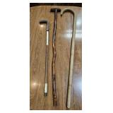 (3) Wooden Canes