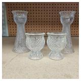 (4) Avon Glass Candle Holders