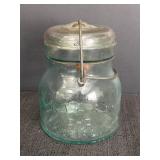 Atlas E-Z Seal Aqua Blue Pint Canning Jar w/