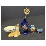 Porcelain & Ceramic Ring Bowl, Vases, & Bowl