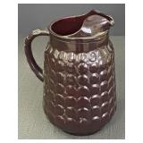 9.5" Ruby Red Bubble Glass Pitcher