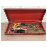 Primitive Wood Tool Box w/ Tools