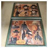(2) Western Movie Character Framed Collectible