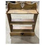 Wooden Free Standing Shelf w/ Heart Design