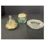 3 Glass Decorative Containers