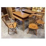 Ethan Allen Dining Table w/ 8 Chairs & 2 Leaves