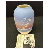 Sioux Pottery Vase, 7in tall