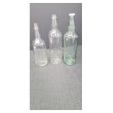 (3) Glass Wine Bottles Vinicola Vergel
