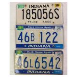 (3) Embossed Indiana License Plates