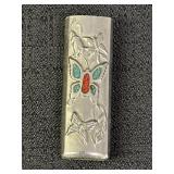 Turquoise Inlay Butterfly Lighter Cover Case