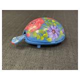5.5" Wooden Floral Painted Turtle