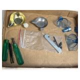 Misc reloading accessories - scale pans, brushes,