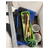 Wire Brushes, mugs, bag, misc metal piece