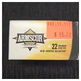 Armscor 22 MAG 40GR Rimfire Jacketed Hollow Point