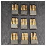 (9) .30-06 Springfield Clips Each w/ 8 Cartridges