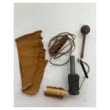 Rod and Magnesium Fire Starter, Leather Needle,