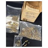Variety of empty cases, 30-06 blanks, .38spec