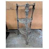 3 tiered cast-iron plant stand ornate filigree