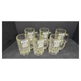 (6) B-K Root Beer Clear Glass Mugs