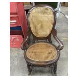 Walnut Sewing Rocker w/ Caned Back