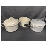 A. Leyse aluminum pot, West Bend pan, & pot