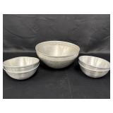 Mirro aluminum serving bowl & 4 alum. bowls that