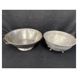 2 vtg strainers, stainless & aluminum w/stars,
