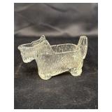Vtg Scottie dog clear glass creamer, 5in W x 3in H