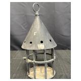 Metal birdcage style candle lantern, 11in.,