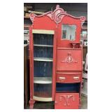 Ant. Secretary Desk w/ Curved Glass