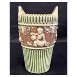 Roseville pottery vase, Donatello pattern,