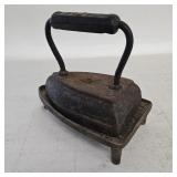 Antique Cast Iron Sad Iron & Stand
